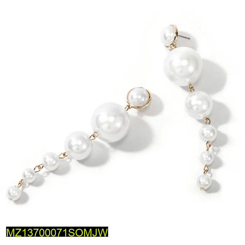 Long Pearl Drop Tassel Earrings