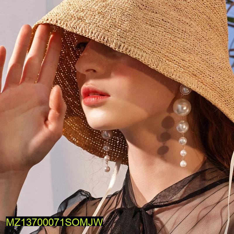 Long Pearl Drop Tassel Earrings