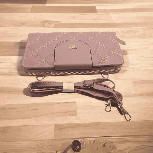 Leather Embroidered Clutch