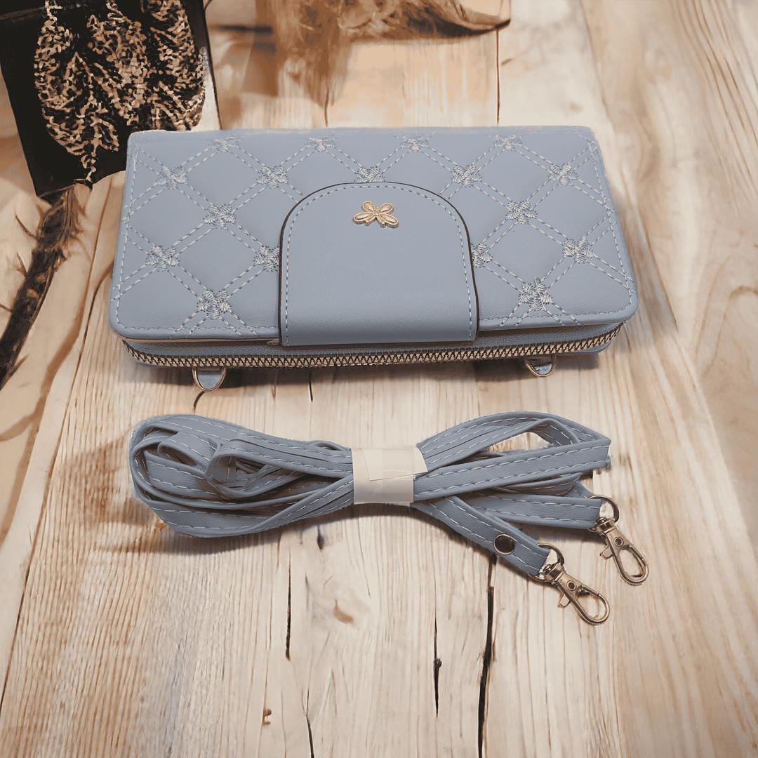 Leather Embroidered Clutch