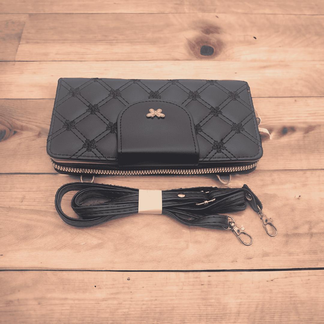 Leather Embroidered Clutch