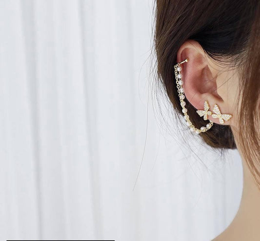 Single Ear Butterfly  Earrings